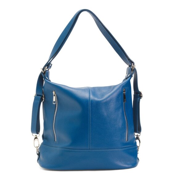 VIOLA CASTELLANI Bluette Made In Italy Leather Hobo Backpack